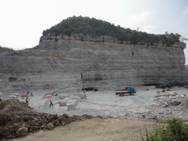 Wooden White Marble Quarry