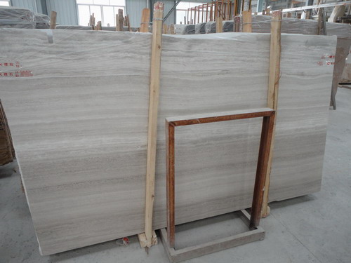 Wooden White Marble Slab and Quarry