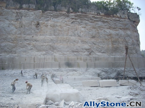 Wooden White Marble Quarry