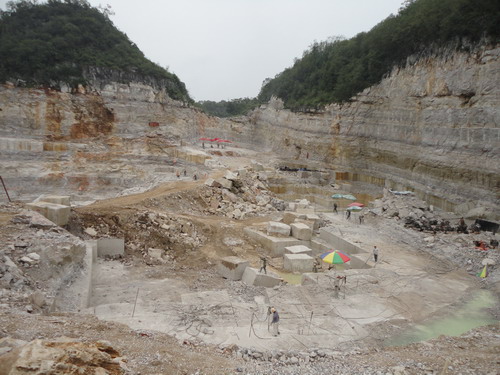 Wooden White Marble Quarry