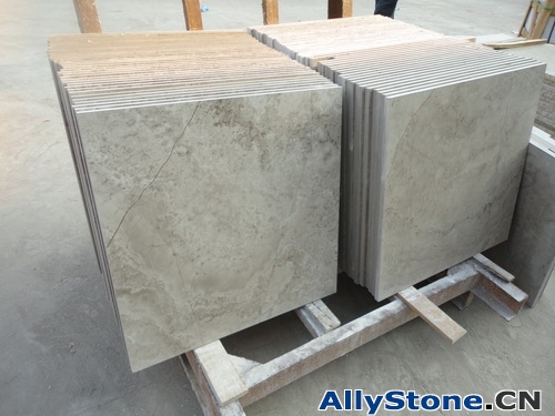 Wooden White Marble Slabs Cross Cut