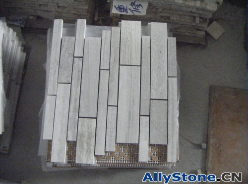 Wooden White Marble Mosaic