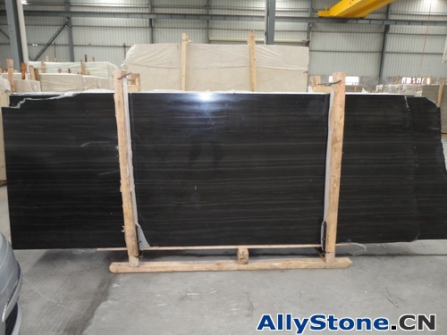 Wooden Black Marble Slabs