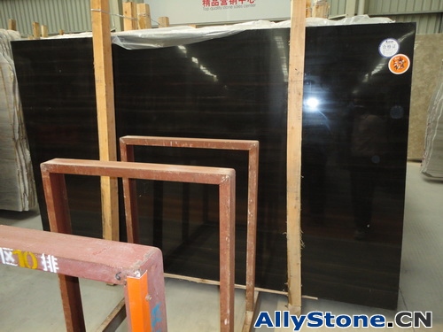 Wooden Black Marble Slabs