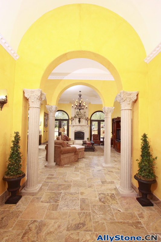 Marble Fireplace and Column